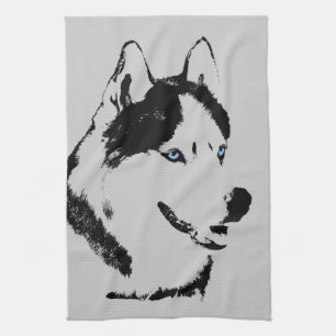 Toalla de perro Husky / Toalla de té de perro mala