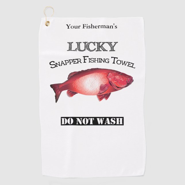 Toalla de Pesca Lucky Red Snapper Personalizada (Anverso)