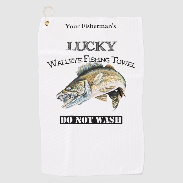 Toalla de Pesca Lucky Walleye personalizada (Anverso)