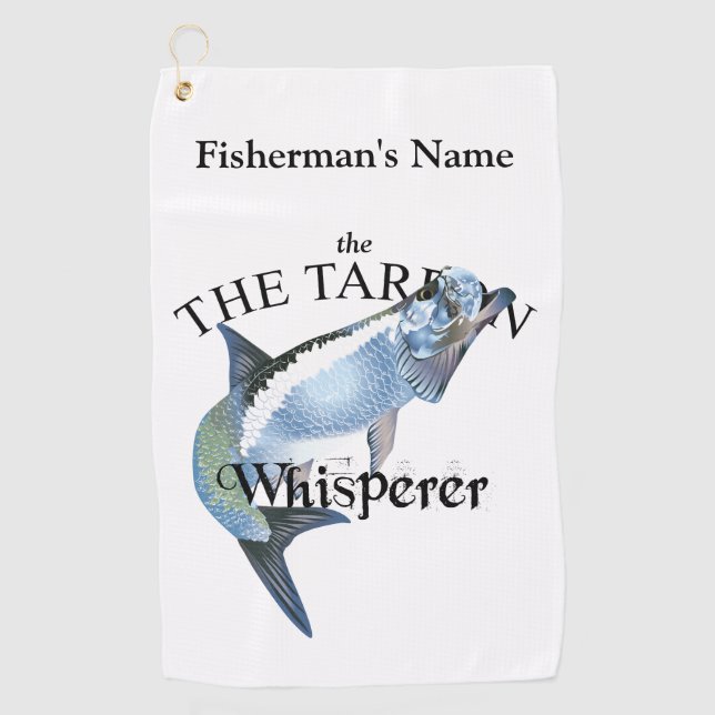 Toalla de pesca personalizada Tarpon Whisperer (Anverso)
