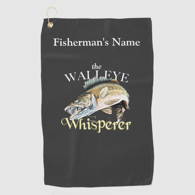 Toalla de pesca Walleye Whisperer personalizada (Anverso)