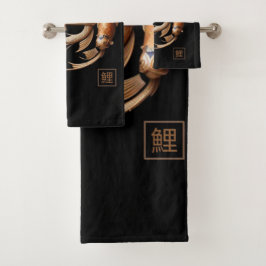 Toalla de pescado de cobre de Koi esculpida