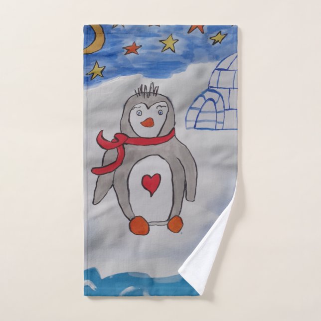 Toalla de pingüino de nieve de invierno (Toalla de mano)