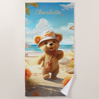 Toalla de piscina y playa para niños Teddy Bear