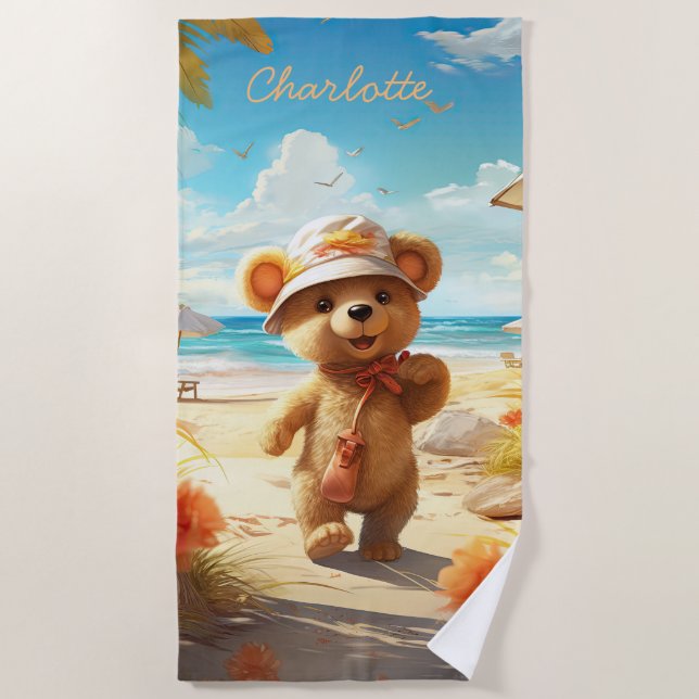 Toalla de piscina y playa para niños Teddy Bear (Anverso)