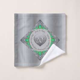 Toalla de platino del 20° aniversario de Esmeralda