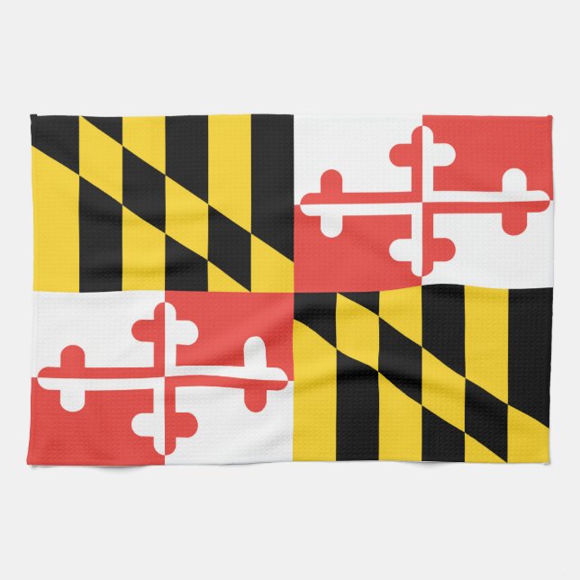 Toalla de plato de la bandera de Maryland (Horizontal)