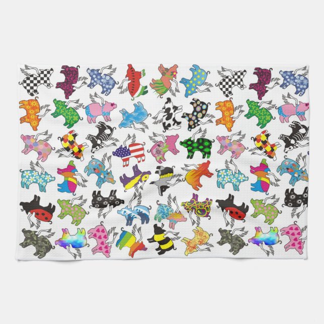 Toalla de plato del cerdo del vuelo (Horizontal)