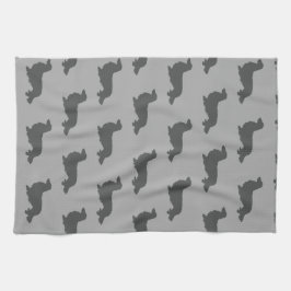 Toalla de plato Dish Dachshund de pelo largo Gris