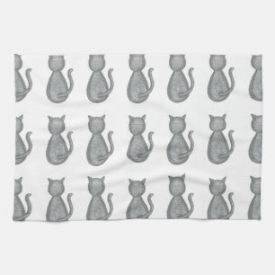 Toalla de plato linda de la cocina del gato