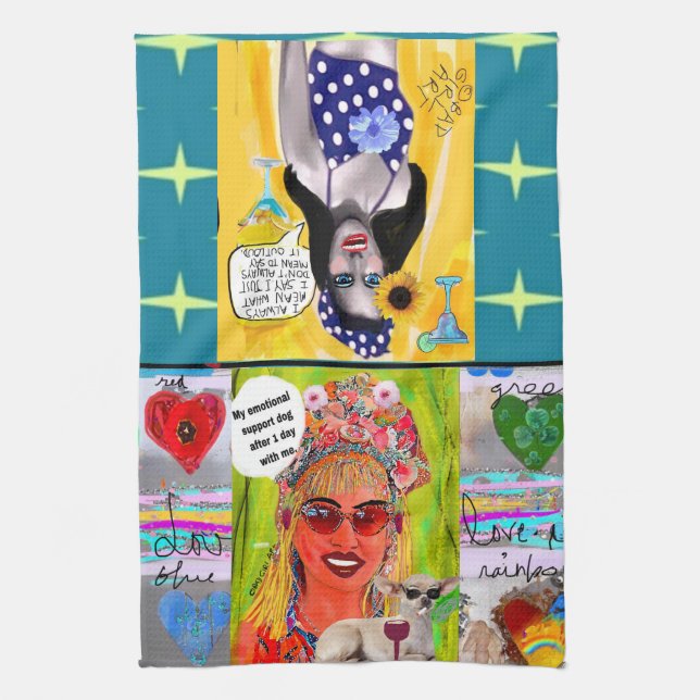 Toalla de plato Mi perro de apoyo emocional (Vertical)