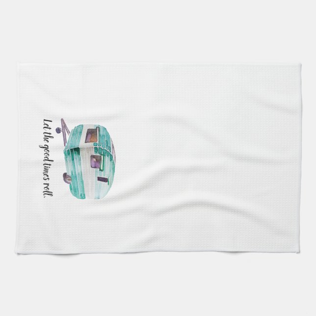 Toalla de plato retra de la cocina del campista (Horizontal)