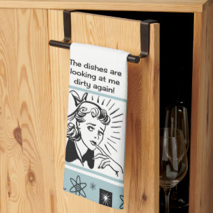 Toalla de plato retro de mediados del siglo