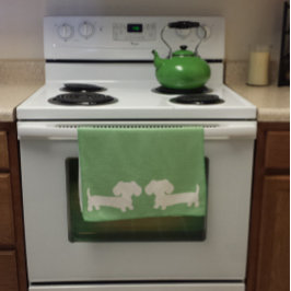 Toalla de plato verde Dachshund Perro Wiener Moms 