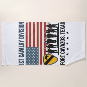 Toalla De Playa 1ª División de Caballería Fort Hood Camiseta Milit
