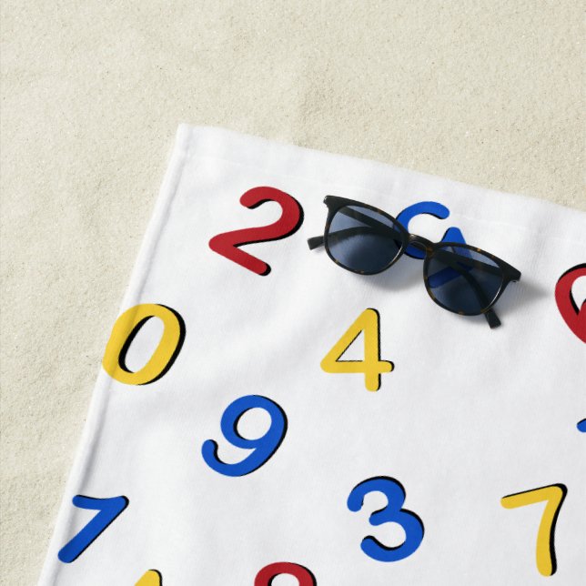 Toalla De Playa 123 Números Rojo Amarillo Azul (In situ)