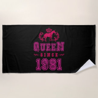 Toalla De Playa 1981 Reina Unicornio