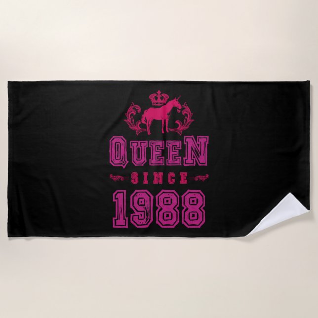 Toalla De Playa 1988 Queen Unicorn (Anverso)