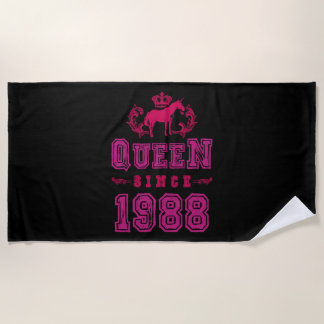 Toalla De Playa 1988 Reina Unicornio
