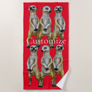 Toalla De Playa 3 Meerkats permanentes Thunder_Cove
