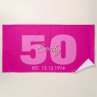 Toalla De Playa 50th Birthday ,Custom 50th Birthday Gift,50th