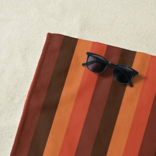 Toalla De Playa 70s retro fresco raya la mandarina del naranja de