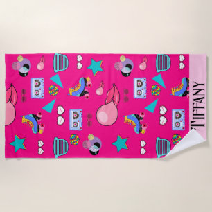 Toalla De Playa 80s Costume Vibrant pink Retro culture pop