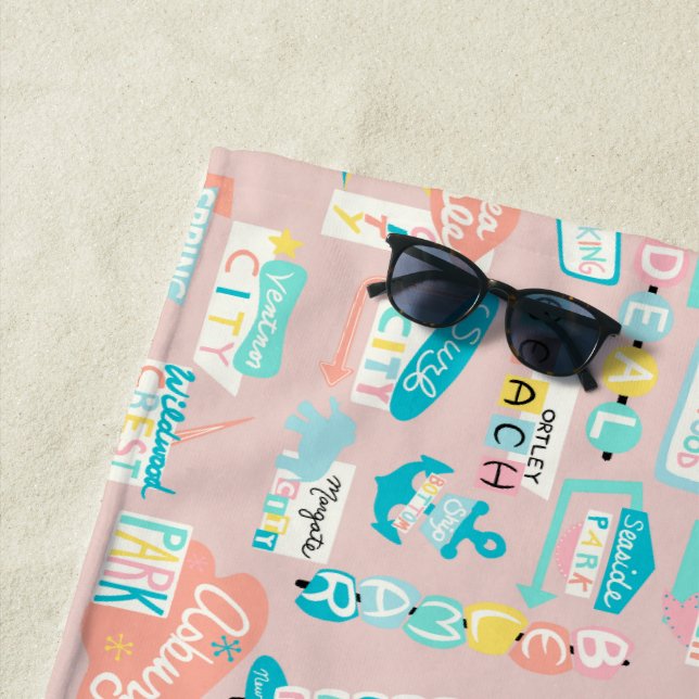 Toalla De Playa A lo largo de la playa de NJ Beach (In situ)