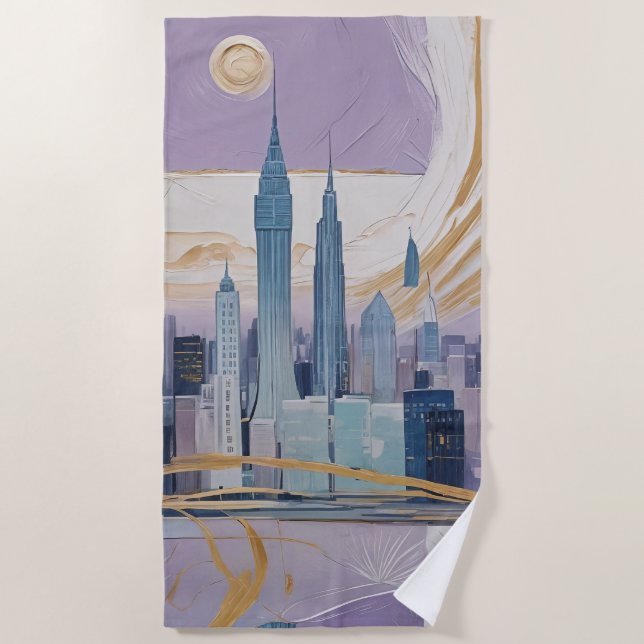 Toalla De Playa A Lunar Cityscape (Anverso)