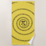 Toalla De Playa A Spiral of Pi Graphic on a<br><div class="desc">A whimsical spiral of Pi typography decor. A simple design inspired by the pi formula, a succession of numbers making for a great humorous gift for the mathematician, the geek, the inquisitive mind. Great for a student, a teacher, an engineer or anyone that has this thing with numbers on a...</div>