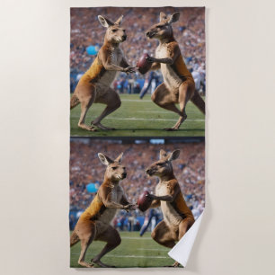 Toalla De Playa "Abajo la acción: Kangaroos jugando las reglas aus