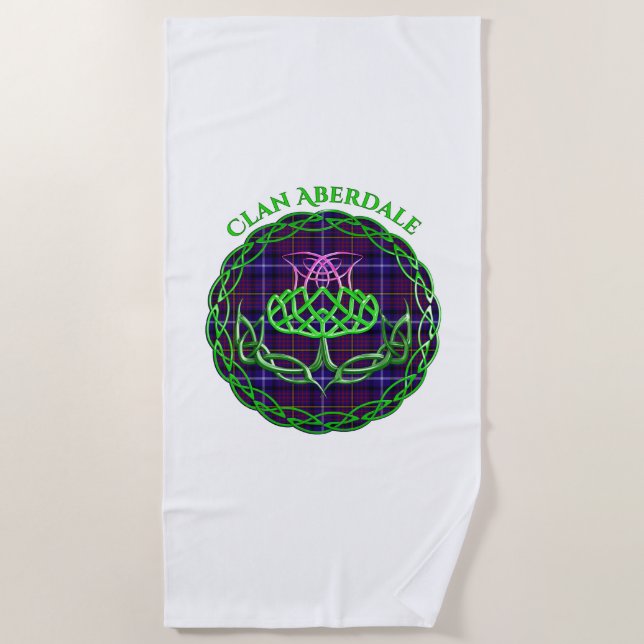 Toalla De Playa Aberdale Scottish Tartan Celtic Thistle (Anverso)