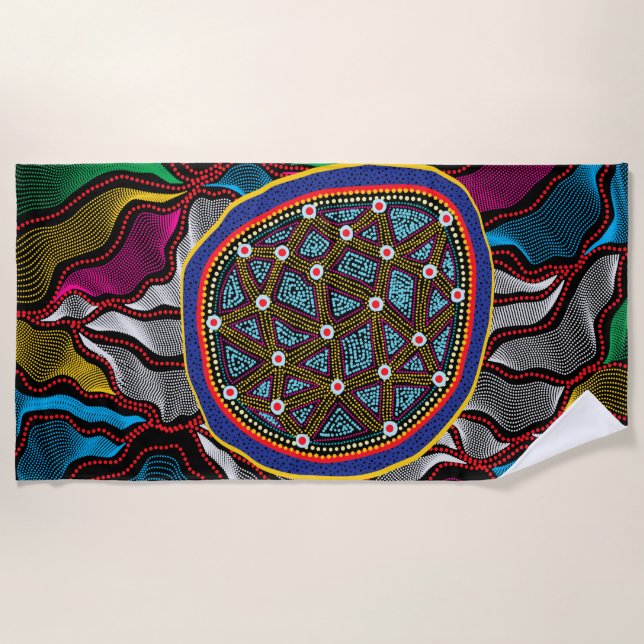 Toalla de playa Aboriginal Design-15 (Anverso)
