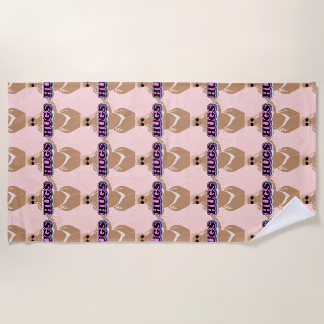 Toalla De Playa abrazos, personalizado bello más dama en bikini (Anverso)