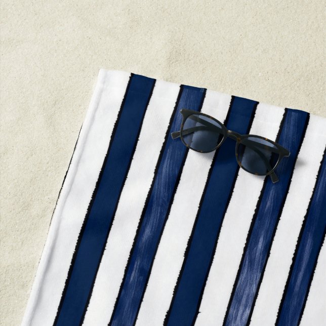 Toalla De Playa Abstrack Blue Stripes Seamless (In situ)