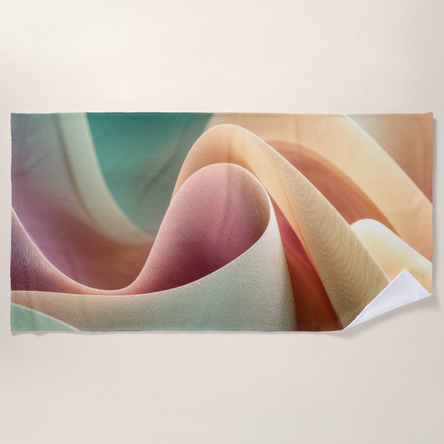 Toalla De Playa Abstract Drapery with Pastel Gradient Flow (Anverso)