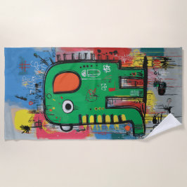 Toalla De Playa Abstract Elephant Pop Art Illustration