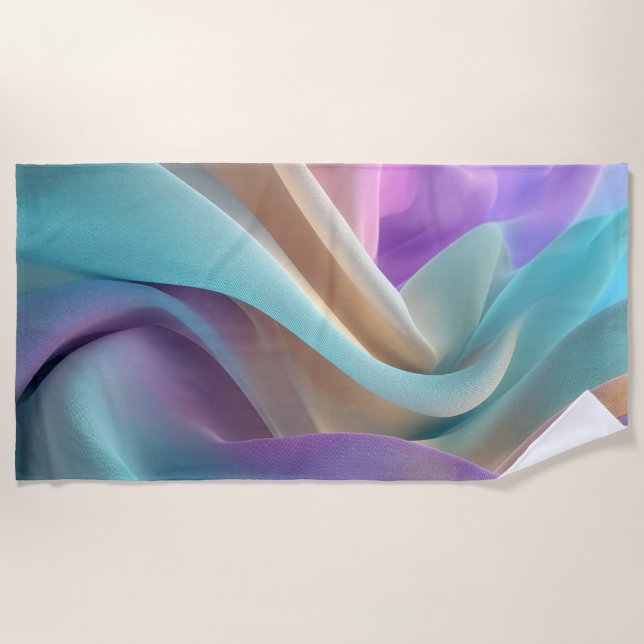 Toalla De Playa Abstract Fabric Texture in Pastel Tones (Anverso)