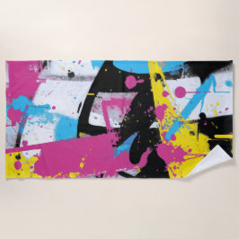 Toalla De Playa Abstract Graffiti Splash Urban Pop Art