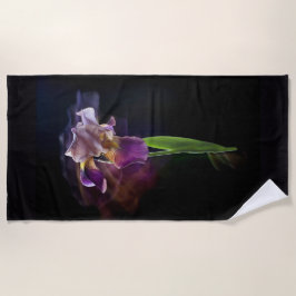 Toalla De Playa Abstract Iris Flower – Elegant Floral Art