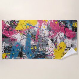 Toalla De Playa Abstract Paint Splash Urban Art