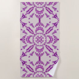 Toalla De Playa Abstract Purple Orchid Flower Design Pattern Art