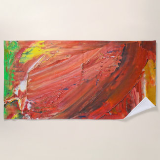 Toalla De Playa Abstract Vertical Gesture in Red
