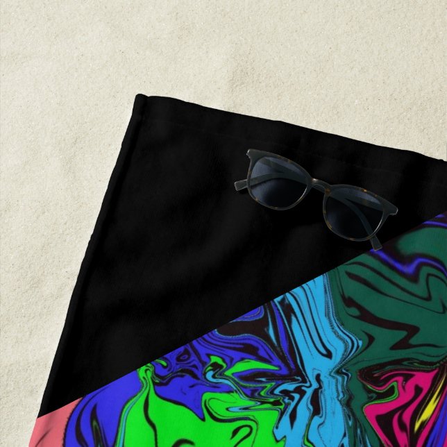 Toalla De Playa Abstracto Colorido Twirly / Paseado / (In situ)