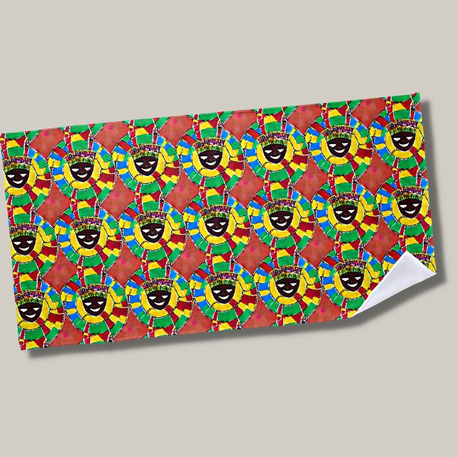 Toalla De Playa Abstracto de cara con dirección en patrón circular (Subido por el creador)