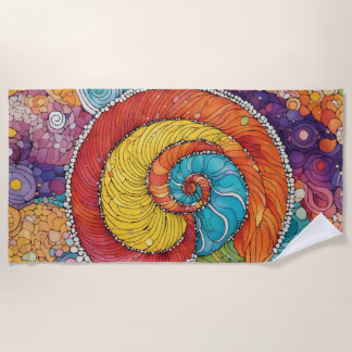 Toalla De Playa Abstraktes Schnecken Muster, multicolor