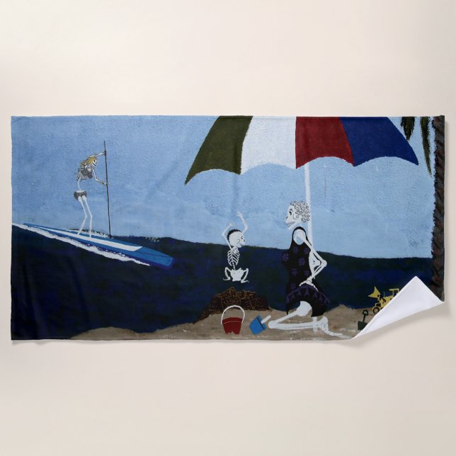 Toalla De Playa Abuela de patio de huesos (Anverso)