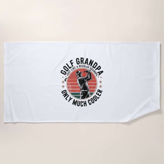 Toalla De Playa Abuelo de golf igual que un abuelo normal (2) (Anverso)