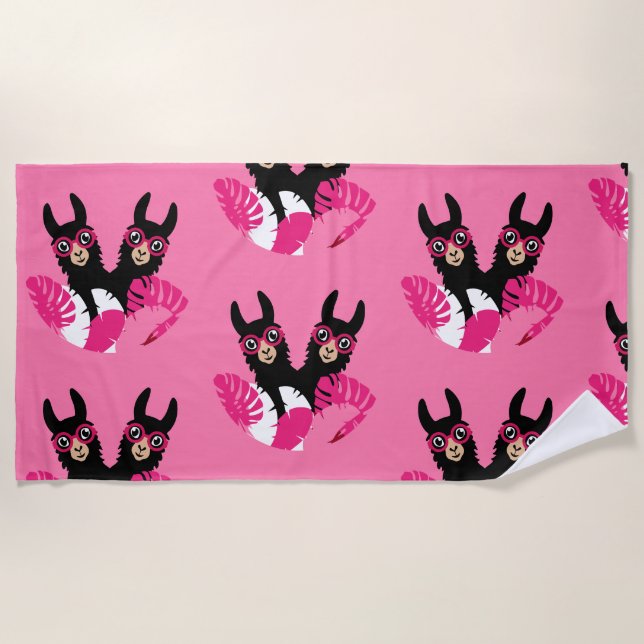 Toalla De Playa Accesorios de la flema llamada alpaca (Anverso)