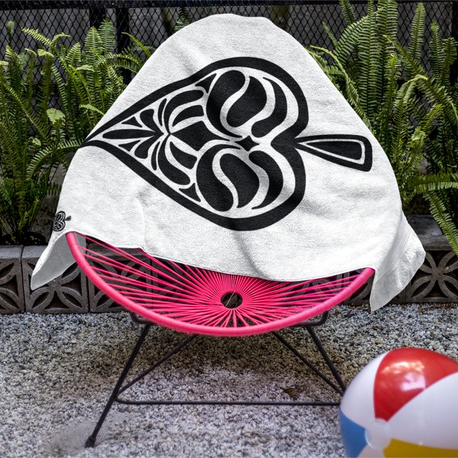 Toalla De Playa Ace de la tarjeta de reproducción en blanco y negr (Subido por el creador)